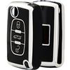OFFCURVE Custodia Chiavi Auto Guscio Chiave, Cover Chiave TPU Copri Chiavi 2/3 Tasti per Peugeot 106 207 308 Expert Partner C2 C3 C4 Grand Picasso Fiat Scudo Ulysse