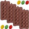 YXHZVON 4 Pezzi Stampi in Silicone per Cioccolatini, Antiaderenti per Cioccolato con 15 Stampi per uova di Pasqua a cavità - Senza BPA - Stampo in Silicone per fare torte, Gelatine, Muffin, Cioccolato