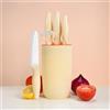 Tomalithic Set di Coltelli in Ceramica,Coltelli in Ceramica da 5 Pezzi,Maniglia da Chef Ergonomica e Durevole,Comodo, Nitido e Confortevole,per Tagliare Verdure, Frutta e Altri Alimenti