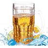 Hillylolly Bicchieri Freezer Birra, Boccale di Birra Refrigerante 450 ML Finta, Bicchiere Birra Doppia Parete, Bicchieri da Birra con Manico, Boccali da Birra, Tazza Birra (Birra)