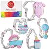 Ann Clark Cookie Cutters Formine per Biscotti Stampi di tema di baby shower 5 Pezzi Prodotto negli Stati Uniti da Ann Clark, forme di Tutina, Bavaglino, Sonaglio per bambini, Passeggino
