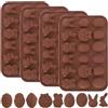 YXHZVON 4 Pezzi Stampi in Silicone per Cioccolatini,Antiaderenti Stampi per Silicone con 18 Cavità, Coniglio e Uova di Pasqua per Realizzare Torte, Gelatine, Muffin, Cioccolato
