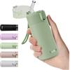 Exllena Borraccia Piccolo con Cannuccia 150ml, Bevi con Una Sola Mano, Thermos Piccolo A Tenuta Stagna - Doppia Parete Inox, Ideale per Caffè, Palestra e Viaggi (Verde Foglia)
