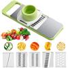 SHRADS affetta verdure 5 in 1, taglia verdure manuale, taglia verdure, Grattugia per patate, taglia zucchine, adatta per cipolle, formaggio, patate, carote, radice di loto