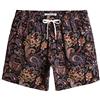 MaaMgic Costume da Bagno Corti Uomo Stile Retro Vintage 4-Way Stretch con Fodera in Mesh Transpirante e Asciugatura Rapida per Vacanze al Mare 5.5,Paisley Nero Oro Viola,S