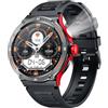idomars Smartwatch Uomo Orologio Fitness Watch: Orologi Militare con Chiamate Bluetooth e Risposta Vivavoce Sport Smart Watch per Android Iphone 5ATM Impermeabile Digital Contapassi Polso con Torcia Elettrica