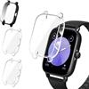 iVoler 3 Pezzi HD Clear Cover con Pellicola Protettiva per Amazfit GTS 3, Copertura Completa Custodia Anti-Graffio Ultra Sottile Morbida TPU Case, 2 Trasparente + 1 Nero
