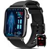 BANLVS Smartwatch Uomo Donna con 𝐆𝐥𝐢𝐜𝐞𝐦𝐢𝐚/HRV/ECG, 1,83 Smart Watch Orologio con Bluetooth Chiamate, 24H SpO2, Cardiofrequenzimetro Sonno 145+ Sport IP68 Notifiche Messaggi Android iOS Nero