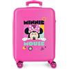 Disney Valigia da cabina Disney Minnie Geometric Pink 38x55x20 cm Rigida ABS Chiusura a combinazione laterale 35L 2 kg 4 doppie ruote bagaglio a mano