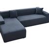 NOPEXTO Copridivano Con Penisola Elasticizzato Chaise Longue Sofa Cover Componibile In Poliestere A Forma Di L Copridivano Angolare (L 3+4 Posti,Grigio Scuro)