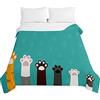 Chickwing Trapuntino Copriletto Goffrato Matrimoniale Singolo, Chickw11 3D Gatto Carino Coperta Estivo Trapunta Autunnale Trapuntato Coperta Letto Leggera per Camera da Letto (Multicolore,230x260cm)