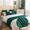 Morbuy Runner Letto Matrimoniale, Corridore Letto, Reversibile Plissettato Sciarpa e Federa da Letto, Modern Alberghi Scarf Runner Decorazione (55x55 cm (Federa),Verde Scuro)