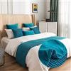Morbuy Runner Letto Matrimoniale, Corridore Letto, Reversibile Plissettato Sciarpa e Federa da Letto, Modern Alberghi Scarf Runner Decorazione (55x55 cm (Federa),Cielo Blu)