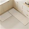 Highdi Tappeto Cucina Antiscivolo Tappeto Passatoia Cucina Lavabile Tinta Unita Tappeto da Cucina Lungo Tappeti Runner Tappeto Corridoio per Ingresso Soggiorno Bagno (Beige,40x60cm)