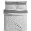 MAXIME MAISON - Completo Lenzuola Matrimoniali Cotone Stampate, Set Lenzuola Letto Matrimoniale con Federe, Lenzuolo in Cotone Anallergico, Biancheria da Letto Made in Italy (Kenzo Grigio)