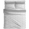 MAXIME MAISON - Completo Lenzuola Matrimoniali Cotone Stampate, Set Lenzuola Letto Matrimoniale con Federe, Lenzuolo in Cotone Anallergico, Biancheria da Letto Made in Italy (Iris Grigio)