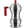 Alessi Pulcina Caffettiera Espresso di Design in Fusione di Alluminio, PA, Rosso, 3 Tazze