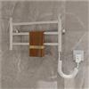 WYJRO Scaldasalviette Elettrico, Termoarredo Bagno Elettrico a Parete Piccolo 3 Braccio, Portasciugamani Elettrico 35W con Temperatura Costante Intelligente, Plug In,A silver,Right Line