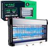 V-TAC Zanzariera Elettrica Potente - 30W con Area di Azione 100 m² - Design Sottile - Zanzariera con Luce Blu UV per Uso Interno ed Esterno - Trappola Elettrica contro Zanzare e Insetti - Potenza 30W