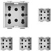 4Box, Side, Presa da Incasso Multistandard 1 Shuko + 2 Bipasso, Compatibile con Bticino Matix, 250 V, Bianca, Pacco da 5