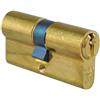 Vachette Cilindro di serratura meccanica FIRST per porta, doppio ingresso, 40 x 40 mm, meccanismo a 5 perni di sicurezza, 3 chiavi, installazione facile, garanzia 2 anni, finitura ottone