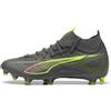 PUMA Scarpe da calcio ULTRA 5 MATCH+ FG/AG da donna, Scarpe, Matte Aged Silver/Giallo Alert/Aged Silver, 35.5