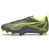 PUMA Scarpe da calcio ULTRA 5 PLAY FG/AG per ragazzi, Scarpe, Matte Aged Silver/Giallo Alert/Aged Silver, 35.5