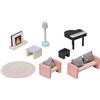 Navaris Arredamento Casa delle Bambole Legno - Mobili in Miniatura - Set 11 Accessori per la Camera da Letto Soggiorno - per Bambola Bambina - Oggetti Decorativi Bamboline Piccole
