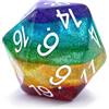 BESCON DICE Bescon - Dadi jumbo a 20 facce da 3,8 cm in colorato design multistrato, dadi D20 di grandi dimensioni da 38 mm con molteplici strati e colori ricchi