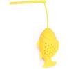 IXCVBNGHS Piccola forma di pesce, strumento per infusione di tè in silicone, riutilizzabile, sicuro, per bustine di tè (giallo), piccolo