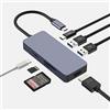 AYCLIF Hub USB C, adattatore USB C AYCLIF, adattatore multiporta doppio monitor 7 IN 1 con USB C a HDMI 4K, porta USB 3.0 USB-A/C, 100W PD, lettore di schede SD/TF, per MacBook Pro/Air, iMac Pro, Dell/HP