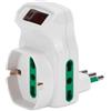 Fanton Adattatore Multiplo con Interruttore, 3 Prese (2 Bipasso 16A + 1 Schuko), Protezione Sovraccarico, Bianco