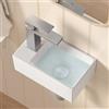 KES Lavabo da Appoggio Ceramica Bianco Forma Rettangolare Moderna Lavandino da Appoggio, BWS100L