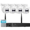 SriHome PTZ telecamera di sorveglianza NVS kit, tra cui 4 * 5MP e 500G hard disk, monitoraggio del movimento, visione notturna (NVR Kit with Host)