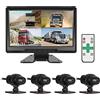 VSYSTO 10,1'' Monitor 4CH Dash Cam, Visione Notturna 720P Anteriore e Laterale e Telecamera Posteriore di Backup per Trattori e Roulotte (10,1 pollici+720P telecamere*4)