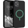 kwmobile Custodia Magnetica Compatibile con Apple iPhone 12 mini - Compatibile con MagSafe - Cover Silicone TPU Magnete - nero