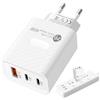 Generic Blocco Caricabatterie Per Telefono, Blocco Di Ricarica USB - Blocco Di Ricarica Per Caricabatterie Da Viaggio | Adattatore Di Tipo C A 3 Porte, Caricatore Portatile Da 40 W, Caricatore Da Muro Con Ada