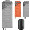JEMIDI Sacco a Pelo Invernale - Sacco a Pelo 4 Stagioni Leggero - Resistente e Impermeabile - Sacco Estivo Ultraleggero con Borsa - Compatto da Viaggio Trekking Campeggio - Grigio