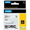 DYMO NASTRO VINILE 19mm x 5.5mt nero su bianco 18445 RHINO 18445