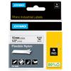 DYMO NASTRO NYLON FLESSIBILE 12mm x 3.5mt nero su bianco 18488 RHINO S0718100