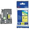 BROTHER NASTRO NERATZE-611SU FONDO GIALLO LAMINATO 6MM LUNGHEZZA 8MT TZE611