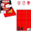 MARKIN Etichetta adesiva C/500 rosso fluo 100fg A4 70x36mm (24et/fg) Markin X210C500F-RO