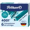 PELIKAN SCATOLA 6 CARTUCCE INCHIOSTRO TP/6 TURCHESE PELIKAN 4001 400142569