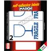 MARKIN Etichetta adesiva bianca 115x70mm FRAGILE (10fg x 2etichette) Markin 10060