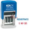 COLOP Timbro mini S160/L3 DATARIO + REGISTRATO 4mm autoinchiostrante COLOP S160/L3