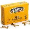 LEONE DELL'ERA SCATOLA 100 FERMACAMPIONI N.5 25MM OTTONATI FC5