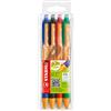 STABILO Astuccio 4 penna a sfera a scatto POINTBALL® GREEN STABILO 4colori 6030/4