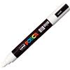 UNI MITSUBISHI Marcatore UNI POSCA PC5M p.media 1,8-2,5mm bianco UNI MITSUBISHI M PC5M BI