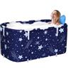 Sinbide Vasca da bagno pieghevole, vasca da bagno portatile a 3 strati, vasca da bagno in PVC per adulti e bambini (Stella Blu-120cm)