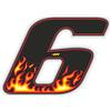 4R Quattroerre.it 13196 Numero Racing 6 Fiamme, Piccolo 65 x 85 mm